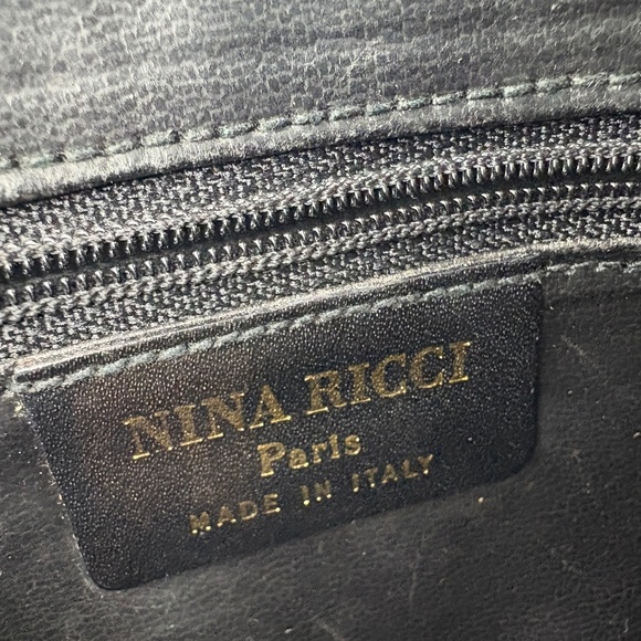 Nina Ricci Vintage Black Canvas Crossbody Purse with Leather Accents/Strap - Picture 10 of 11